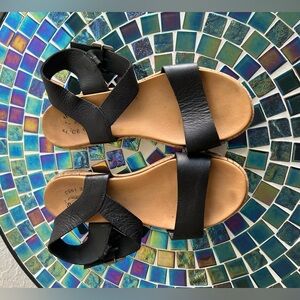 Kork-Ease the original black leather sandals.